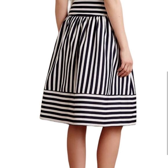 Anthropologie Maeve Striped High Seas High Waist Navy Blue White Skirt Sz XS - Picture 1 of 8
